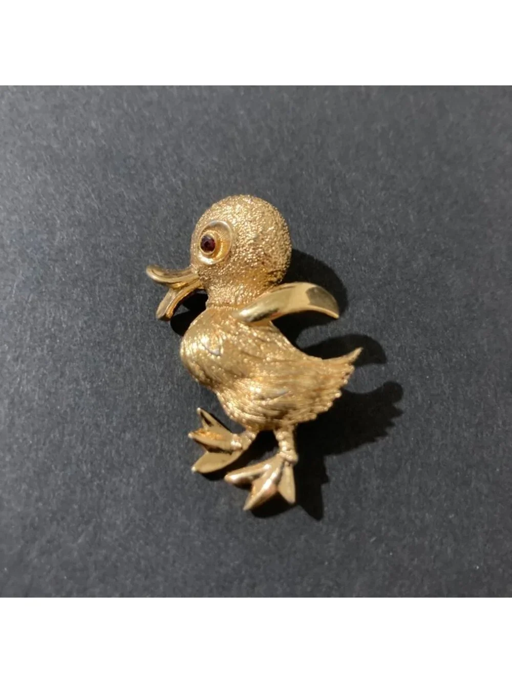 Vintage Monet Baby Duck Gold Tone Brooch Pin